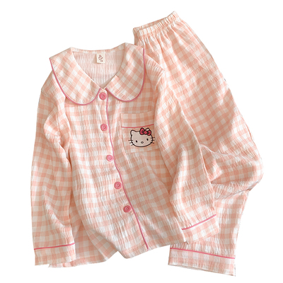 女童睡衣儿童春秋季云朵棉长袖