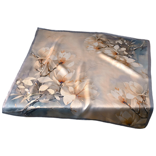 杭州丝绸高端国风真丝围巾女士中方巾薄款护颈围脖丝巾礼盒送妈妈