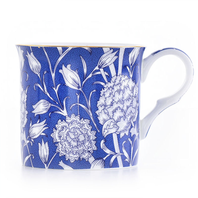 妙HOME欧式骨瓷马克杯金边英式茶杯高档复古咖啡杯William Morris