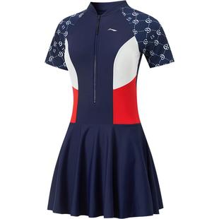 李宁连体泳衣女士官方正品游泳系列抗紫外线女装防晒弹力运动服