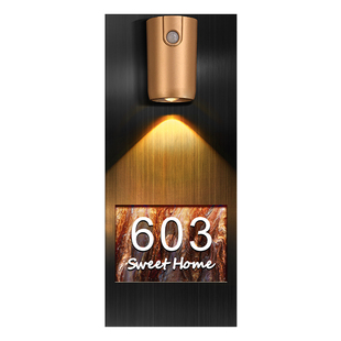 门牌号高级感轻奢创意入户门口号码牌家用卧室氛围感好物国潮风墙壁墙面墙饰套房定制家居中式奶油风门灯订制