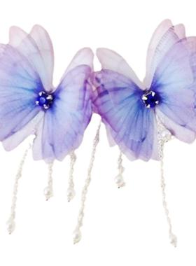 蝴蝶流苏原创项链祈梦仿珍珠女