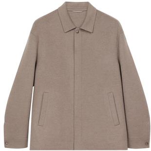 ERDOS 男装羊绒衬衫夹克秋冬双面斜纹呢微落肩挺括外套