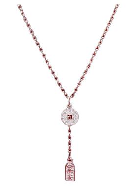 925银铜钱纳福吊坠项链女复古