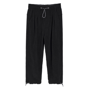 原创暗黑系男装时尚颗粒绒面宽松休闲直筒哈伦裤束脚老爹裤子男潮