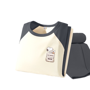 史努比童装儿童秋衣秋裤男童2026新款内衣套装男孩睡衣保暖家居服