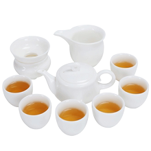 整套羊脂玉瓷德化白瓷套装茶壶盖碗1
