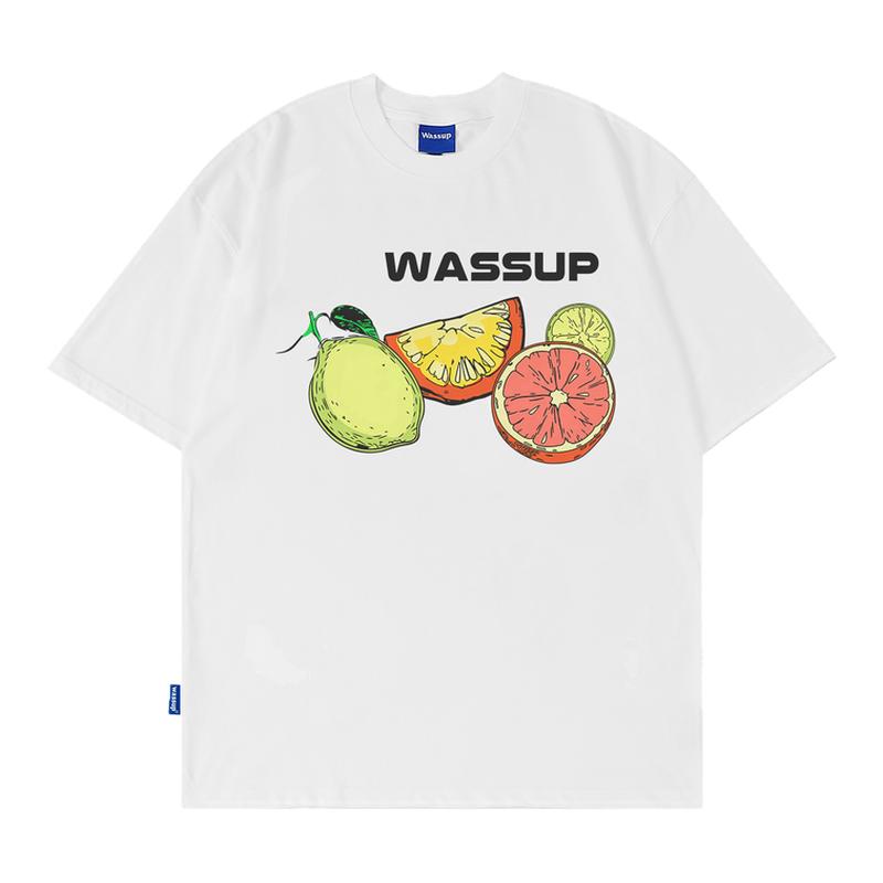 WASSUP水果喷墨短袖T恤男女夏季
