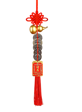真品五帝钱挂件沙金铜葫芦门对门