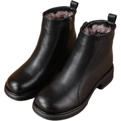 春燕相伴加厚羊毛妈妈短靴