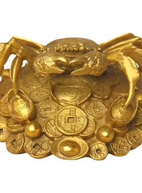 纯铜螃蟹摆件客厅玄关办公室装饰