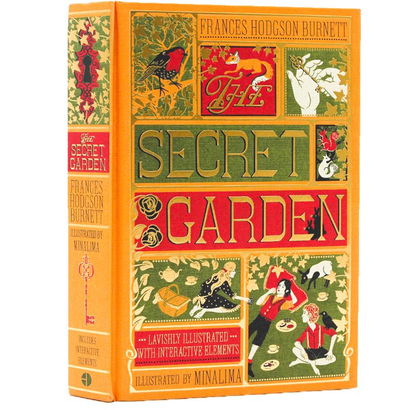 秘密花园The Secret Garden英文原版 全彩复刻机关书 插图版 Frances Burnett 经典英国儿童童话小说 英语启蒙故事书 精装收藏版