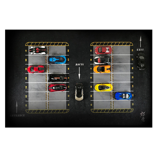 拓意出品 1/64 儿童地垫桌垫鼠标垫 停车场图案 无味防滑可水洗