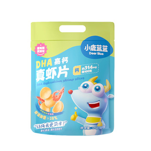 小鹿蓝蓝高钙真虾片鲜虾条宝宝薯片小吃非油炸儿童营养零食大包装