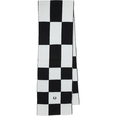 FRED PERRY男士休闲围巾冬季新款撞色格子麦穗刺绣羊毛C8155