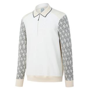 HONMA高尔夫套头翻领衫时尚弹力舒适提花袖polo衫拼接面料男士