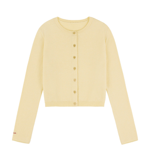 「MISAZ」本期推荐！小细节撞色刺绣 秋冬圆领纽扣开衫 三色可选