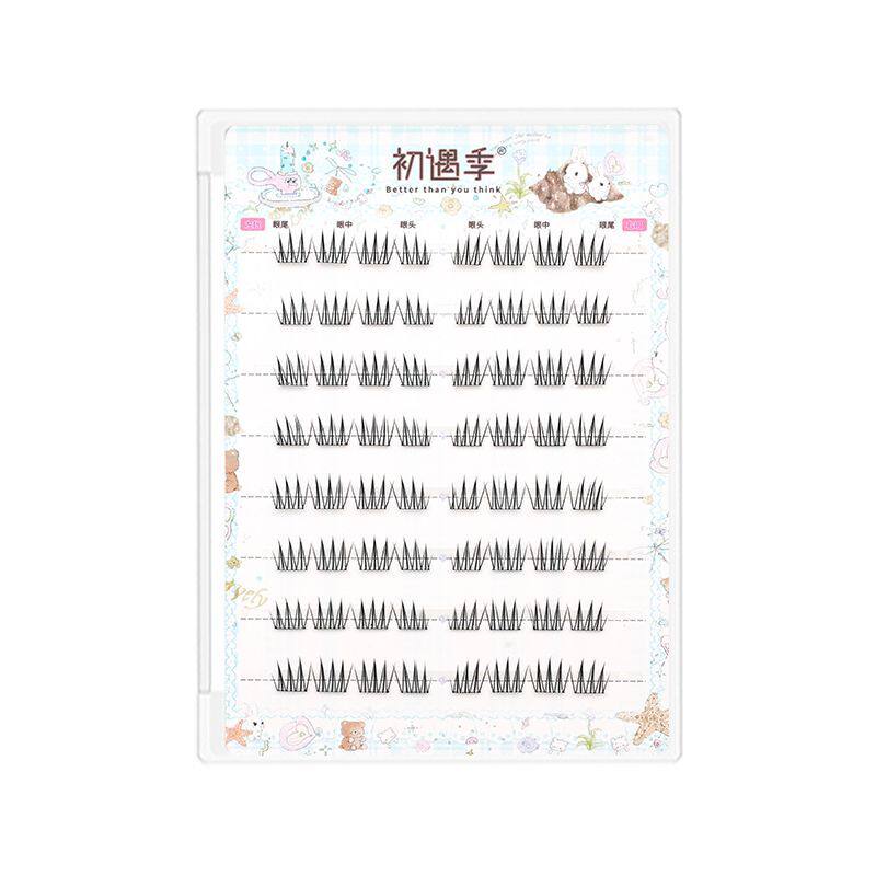 初遇季免胶四簇上眼7-9mm短款女团根根分明自然韩系元气感假睫毛