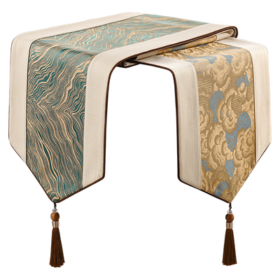 双面桌旗轻奢高端防水茶桌垫布