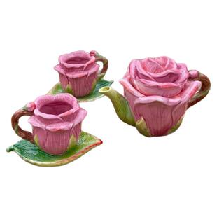 方亚玫瑰花陶瓷咖啡壶套装陶瓷创意咖啡过滤杯分享壶浪费礼品