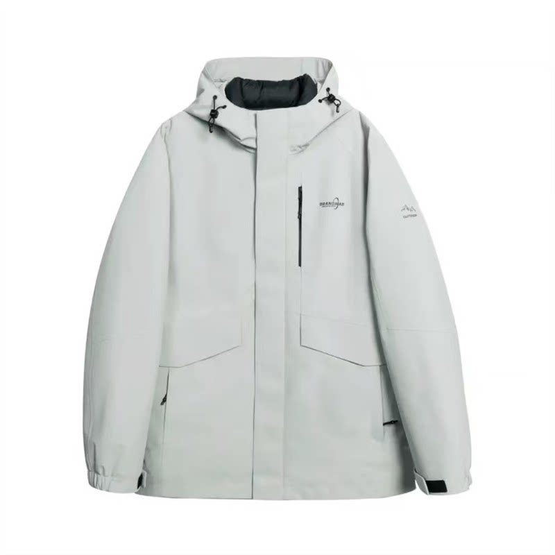 HX狐轩秋冬新品男装两件套连帽短款羽绒服潮流帅气时尚休闲白鸭绒