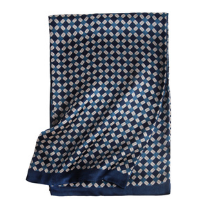 真丝男士围巾丝巾围脖男款秋冬薄款男式高级感长条护颈脖套搭西装