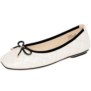 REEMOOR睿慕气质蛋卷鞋2026春夏新款优雅菱格纹浅口单鞋平跟鞋女