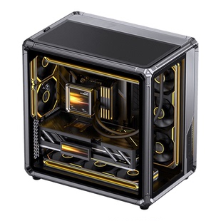 乔思伯X400全景侧透海景房360水冷背插桌面游戏主机电脑ATX机箱