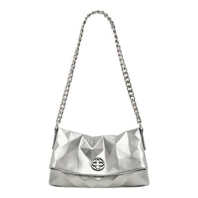 卡思乐腋下包女2025新款小众银色几何设计链条包高级感单肩斜挎包