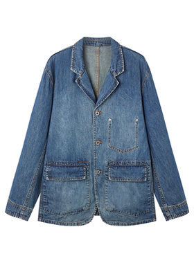 水洗牛仔西服11oz日本产窄幅面料