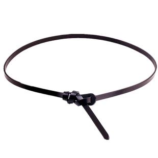 牛皮打结细腰带女装饰配连衣裙子时尚韩版百搭真皮细款休闲皮带女