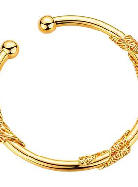 金店同款繁华似锦对珠开口手镯