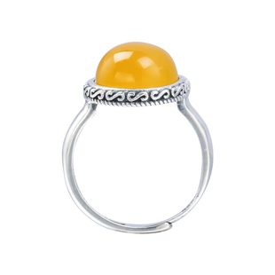 包珠戒托银饰 925银活口男女戒指托空托镶嵌蜜蜡琥珀玉石戒指银托