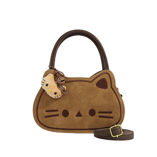 可爱小猫手提包女2025秋冬新款潮复古手拎包高级感百搭单肩斜挎包