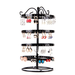 四层旋转饰品架首饰架子耳环耳钉展示架子创意欧式挂架大容量家用