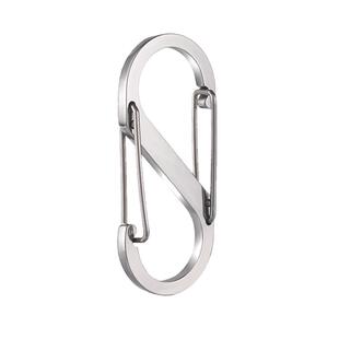 不锈钢S型8字挂扣登山扣钢丝扣汽车迷你钥匙扣户外挂钩战术扣无磁