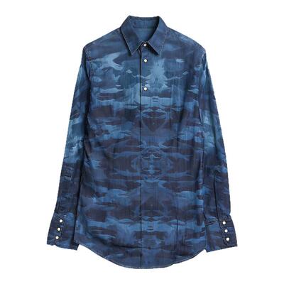 D Squared 男士迷彩牛仔衬衫意大利休闲长袖衬衣银泰百货 301596