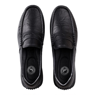 公羊男鞋2025新款真牛皮高级感休闲皮鞋软底舒适轻便一脚蹬豆豆鞋