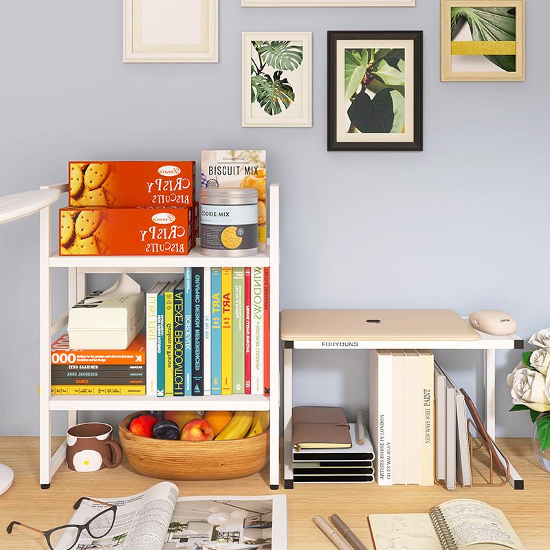 峰阳桌面置物架方管书架办公桌工位学生宿舍书桌电脑桌上收纳架子