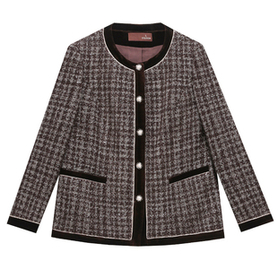 中年妈妈春秋装小香风外套女2025新款中老年喜婆婆婚宴装礼服上衣