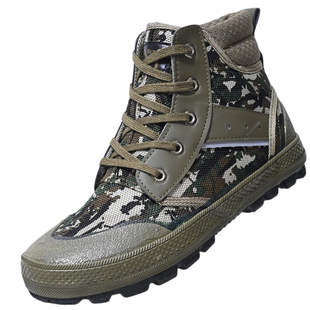 3531正品高帮透气户外迷彩帆布工装鞋防水耐磨轮胎底胶鞋解放鞋男