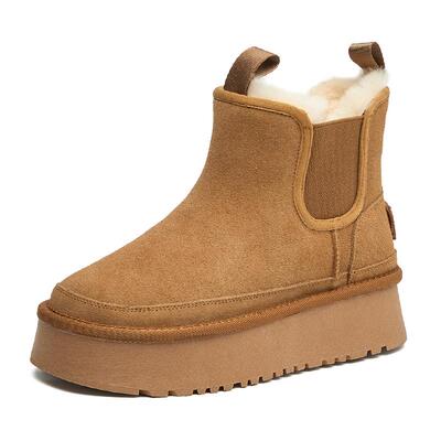 snowelf冬季厚底内增高切尔西靴