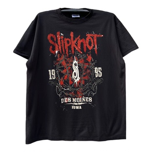 Slipknot活结乐队极端金属风格做旧涂鸦设计潮牌百搭短袖T恤