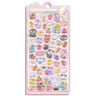 杰利卡通水晶贴纸3d立体浮雕亚克力钻石宝石贴纸儿童女孩手机装饰贴画小动物树脂贴纸装饰粘贴美甲贴冰箱贴纸