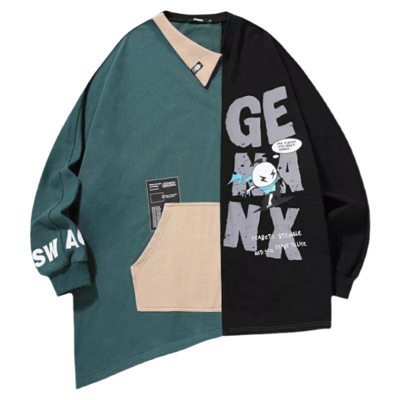 正品潮牌不规则撞色拼接GENANX