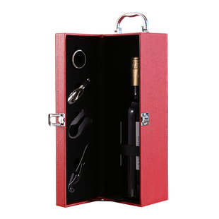 红酒皮盒葡萄酒单瓶包装盒红酒礼盒1瓶皮盒通用红酒单支包装盒