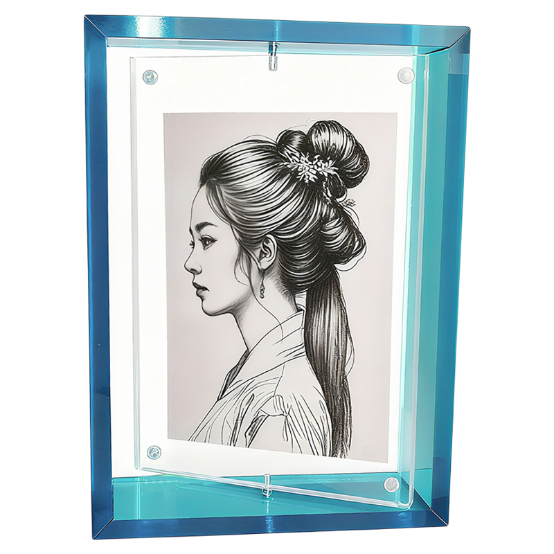 相框摆台亚克力磁吸立体旋转高级感6寸8寸a4新款画框商用展示框厂