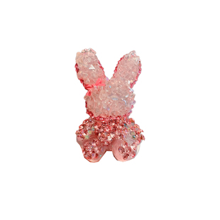 2025年超闪粉色满钻侧边夹精致可爱兔子发夹时尚洋气女生刘海夹女