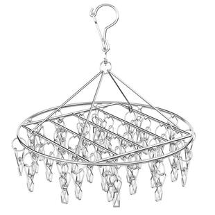 圆盘特粗不锈钢晾衣架多夹子圆形挂钩凉内衣多功能晒衣服晾袜子