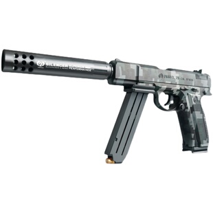 抛壳CZ75软弹抢格洛克吃鸡游戏沙漠之鹰上膛可发射男女孩生日礼物